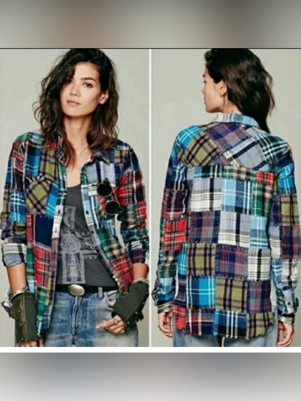We The Free "Lost In Plaid" Patchwork Flannel Shirt